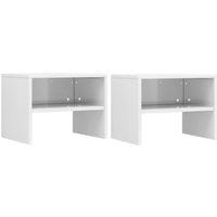 Bedside Cabinets 2 pcs High Gloss White 40x30x30 cm Engineered Wood