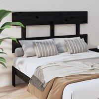 Berkfield Home Bed Headboard Black 124x3x81 cm Solid Wood Pine | Size: 124 x 3 x 81 cm