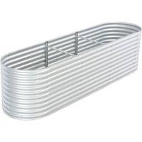 Berkfield Home Garden Raised Bed 320x80x81 cm Galvanised Steel Silver | Size: 320 x 80 x 81 cm