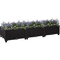Berkfield Home Raised Bed 120x40x23 cm Polypropylene in Black | Size: 120 x 40 x 23 cm