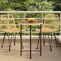 Berkfield Home Dining Table 55 cm Tempered Glass & Steel in Brown