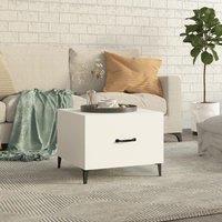 Berkfield Home Coffee Table with Metal Legs White 50x50x40 cm | Size: 50 x 50 x 40 cm