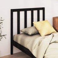 Bed Headboard Black 96x4x100 cm Solid Wood Pine