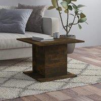 Berkfield Home Coffee Table Smoked Oak 55.5x55.5x40 cm Engineered Wood in Brown