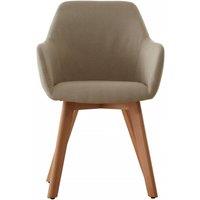 Stockholm Stone Fabric Chair with Wood Legs - Scandi style
