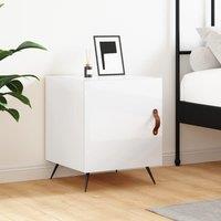 Berkfield Home Bedside Cabinet High Gloss White 40x40x50 cm Engineered Wood | Size: 40 x 40 x 50 cm