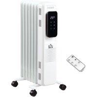 Oil Filled Radiator 7 Fin Portable Heater with Timer Remote Control