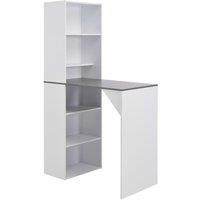 Bar Table with Cabinet White 115x59x200 cm