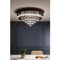 Crystal Round LED Semi Flush Mount Ceiling Light Dimmable