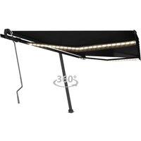 Manual Retractable Awning with LED 450x350 cm Anthracite