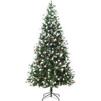 6ft Snow Dipped Artificial Christmas Tree Red Berries Metal Base