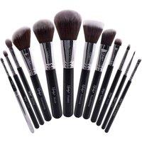 12 Piece Masterful Collection Makeup Brush Set (Black)