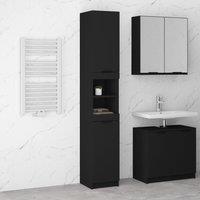 Bathroom Cabinet Black 32x34x188.5 cm Engineered Wood