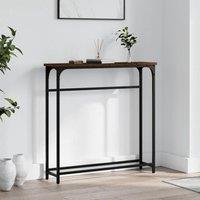 Console Table Brown Oak 75x19.5x75 cm Engineered Wood