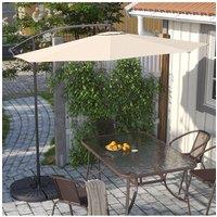 Outdoor 32 LED Lighted Patio Umbrella with Crank Lift System, Cross Base & Fillable Base