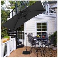 Waterproof Rectangular Parasol for Outdoor with Plastic Base