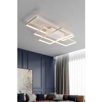 Neutral Style Dimmable Rectangular LED Semi Flush Ceiling Light With Remote Control