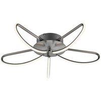 Liss 49cm 5 Way LED Flush Ceiling Light, Star Design - Silver