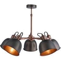 Langley 5 Light Chandelier - Matt Silver / Antique Copper Finish