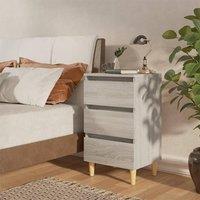 Bed Cabinets with Solid Wood Legs 2 pcs Grey Sonoma 40x35x69 cm