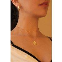 Dainty 14K Gold Bead Choker Necklace