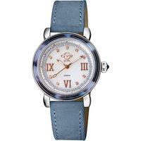 Marsala Tortoise Mother Of Pearl Dial, Demin Suede Swiss Quartz Watch