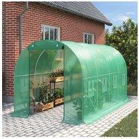 Green Outdoor Walk-in Tunnel Greenhouse with Steel Frame