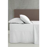 Catherine Lansfield Easy Iron Percale 50% Cotton 50% Polyester 25cm + 38cm Skirt Fitted Valance Sheet in White | Size: King