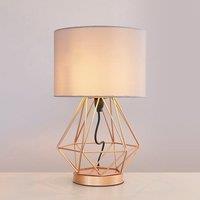 ValueLights Melrose Copper Table LampTouch On/Off Dimmable