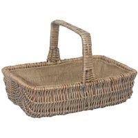 Red Hamper Wicker Rectangular Garden Trug in Brown | Size: Large
