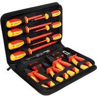 VonHaus 15 Piece VDE Screwdrivers & Pliers Hand Tool Set in Orange
