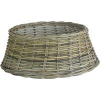 Red Hamper Rattan Christmas Tree Skirt in Brown
