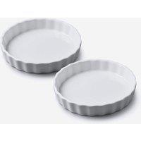 WM Bartleet & Sons Porcelain Round Flan Dish 11cm Set of 2 in White