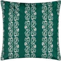 Paoletti Kalindi Stripe Water & UV Resistant Reversible Outdoor Cushion in Teal | Size: 55 cm x 55 cm