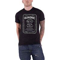 Run DMC Rock N Rule Whiskey Label T-Shirt in Black | Size: XL