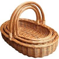 Red Hamper Wicker Set of 3 Harrogate Garden Trugs in Brown