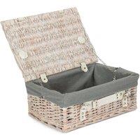 Red Hamper 35cm White Picnic Basket with Grey Lining