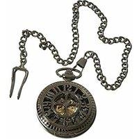 Oliver Tweed Automatic Pocket Watch Mechanical Peaky Blinders Vintage Double Hunter in True Black