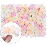 Neel Blue Artificial Flower Wall Panel Decorative Wedding Photography Backdrop in Peach