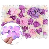 Neel Blue Artificial Flower Wall Panel Decorative Wedding Photography Backdrop in Purple