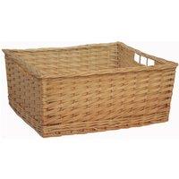 Red Hamper Wicker Kitchen Storage Basket in Brown