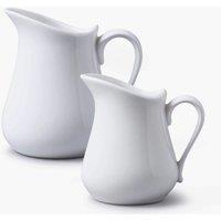 WM Bartleet & Sons Porcelain Traditional Milk Jug Set of 2 in White