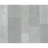 A.S. Creation Wood Panel Pattern Realistic Faux Effect Metallic Motif Wallpaper in Grey