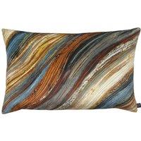 Prestigious Textiles Heartwood Cerulean Velvet Cushion in Dark Red | Size: 40 cm x 60 cm