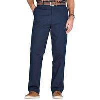 Pegasus Men's Classic Cotton Chino Trousers with Coin Pocket in Navy | Size: 42R