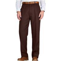 Chums Men's Smart Casual Formal Trousers With Hidden Elasticated Waist in Brown | Size: 38R