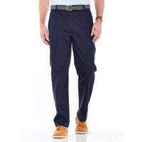 Chums Men's Stain & Water-Resistant Cotton Chino Trousers in Navy | Size: 42R