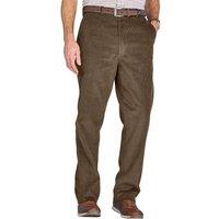 Chums Men's Cotton Corduroy Trousers with Hidden Extra Waistband in Olive | Size: 46S