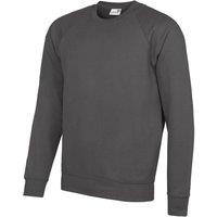 AWDis Men's Academy Crew Neck Raglan Sweatshirt in Charcoal | Size: XS