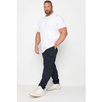 BadRhino Men's Elasticated Cargo Joggers in Dark Navy | Size: 4XL